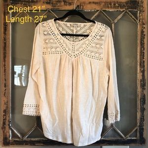 EUC Lucky Brand 3/4 length sleeve shirt.